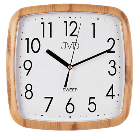 Zegar JVD ścienny brązowy CICHY czytelny H615.3