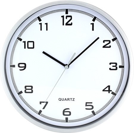 Zegar MPM ścienny srebrny czytelny E01.2478.70.A